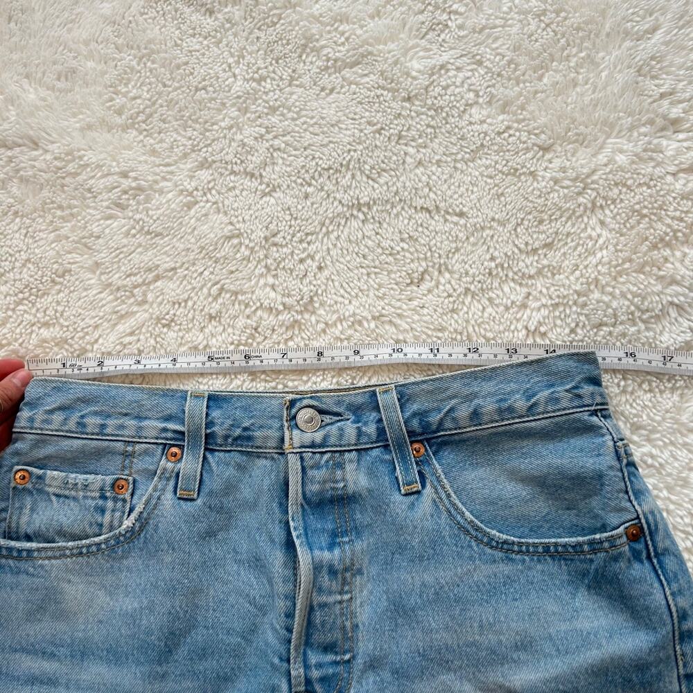 Levis 501 HR Cut Off Denim Shorts 28 Boho Festival Beach Indie Summer Resort - Picture 3 of 6